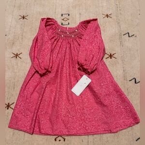 NWT Girls pink smocked dress by Petit Pomme, size 2T